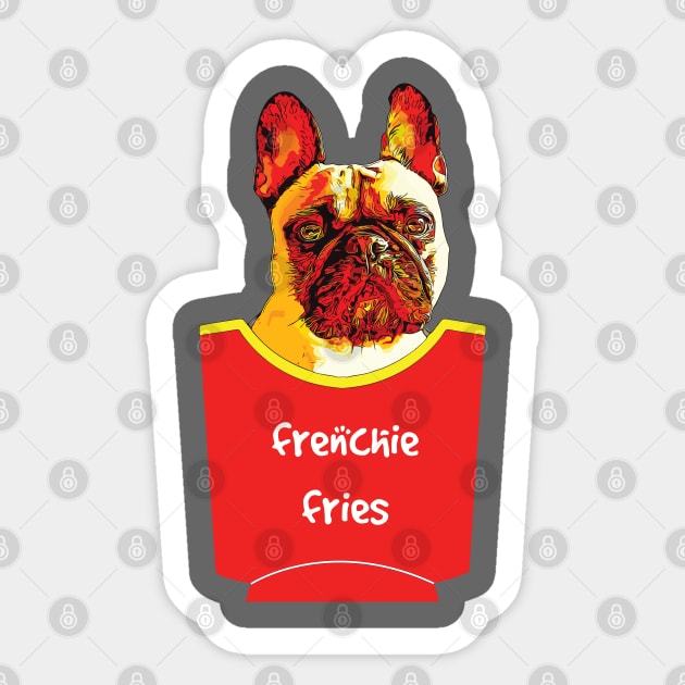 Funny French Bulldog Frenchie Fries Sticker by ardp13